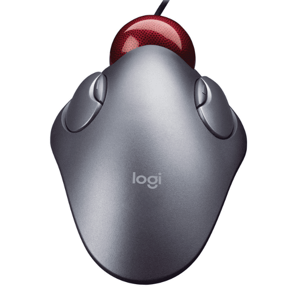 Back Side of Logitech Marble Mouse Trackman (Grey)