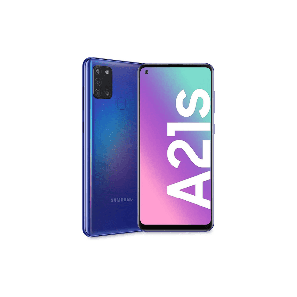Front 7 Back View of Blue Samsung A21s