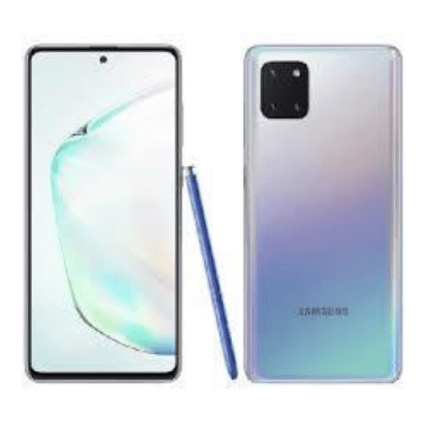 Front & Back View of Aura Glow Samsung Galaxy Note 10 Lite Android