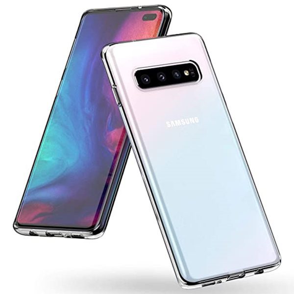 Front & Back View of Prism White Samsung Galaxy S10