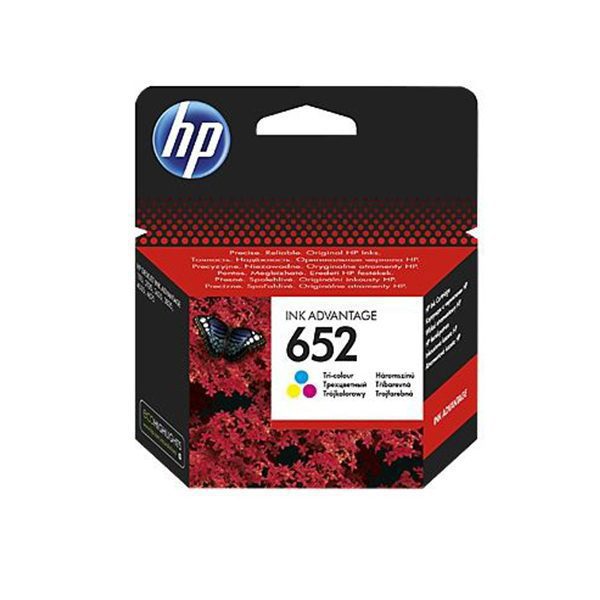 Box of HP 652 Tri-color Original Ink Advantage Cartridge (F6V24AE)
