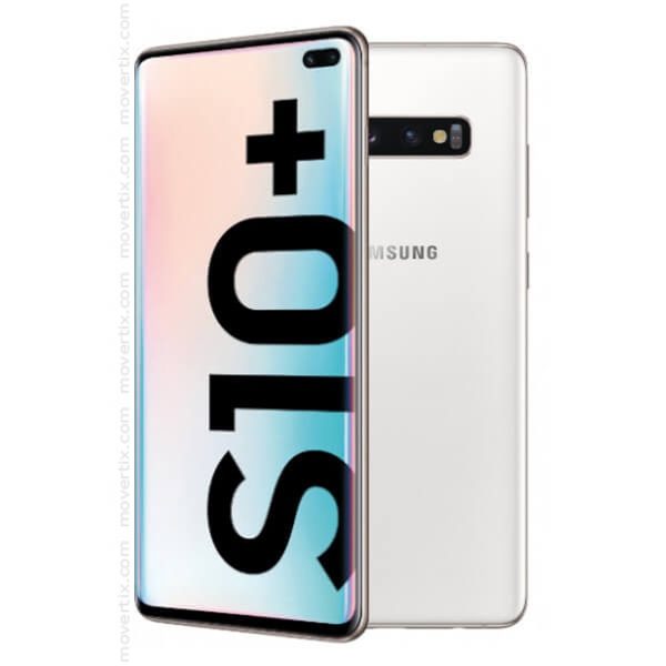 Front & Back View of White Samsung Galaxy S10