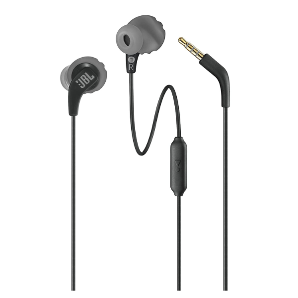 JBL Endurance Run 2, Sports in Ear Wired Earphones with Mic, Pure Bass, Sweatproof, Flexsoft eartips, Magnetic Earbuds, Fliphook & TwistLock Technology with Voice Assistant Support for Mobiles (Black)