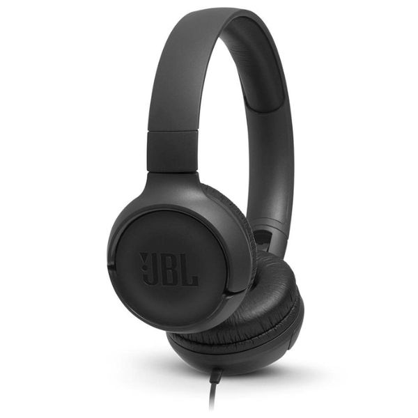 JBL Tune 500, Wired On Ear Headphone with Mic, Headphones for Work from Home, Conference Calls, Online Learning & Teaching, Pure Bass Sound, One Button Multi-Function Remote (Black)