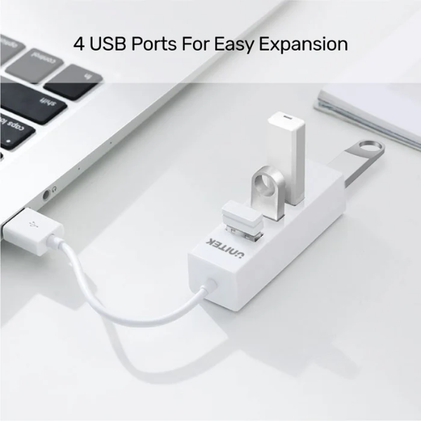 Unitek 4 Ports USB 2.0 Hub in White