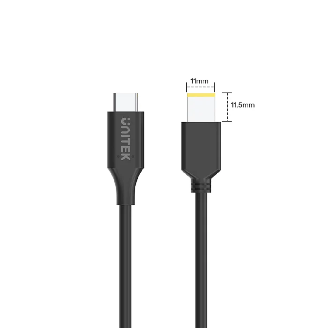 Unitek 65W USB C to DC Charging Cable Rectangle DC Jack 11.0 x 4.5mm for Lenovo Laptops