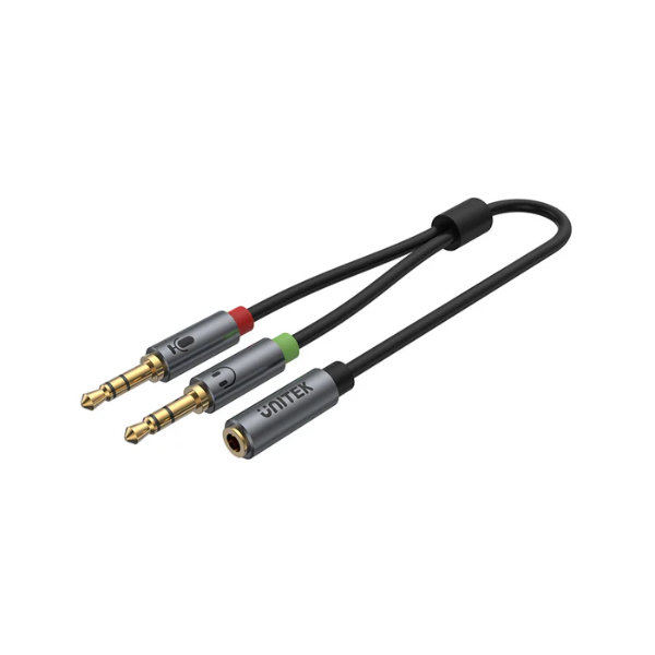 Unitek Headset Adapter (Dual 3.5mm Plug to 3.5mm Jack) Stereo Audio Cable