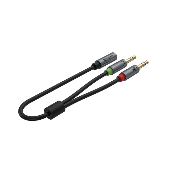 Unitek Headset Adapter (Dual 3.5mm Plug to 3.5mm Jack) Stereo Audio Cable