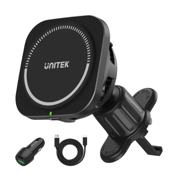 Unitek MagSafe Car Mount Charger 15W Wireless Phone Car Charger Mount