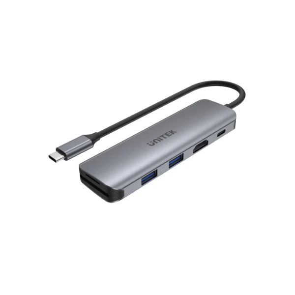 Unitek uHUB P5+ 6-in-1 USB-C Hub with HDMI, 100W Power Delivery and Dual Card Reader