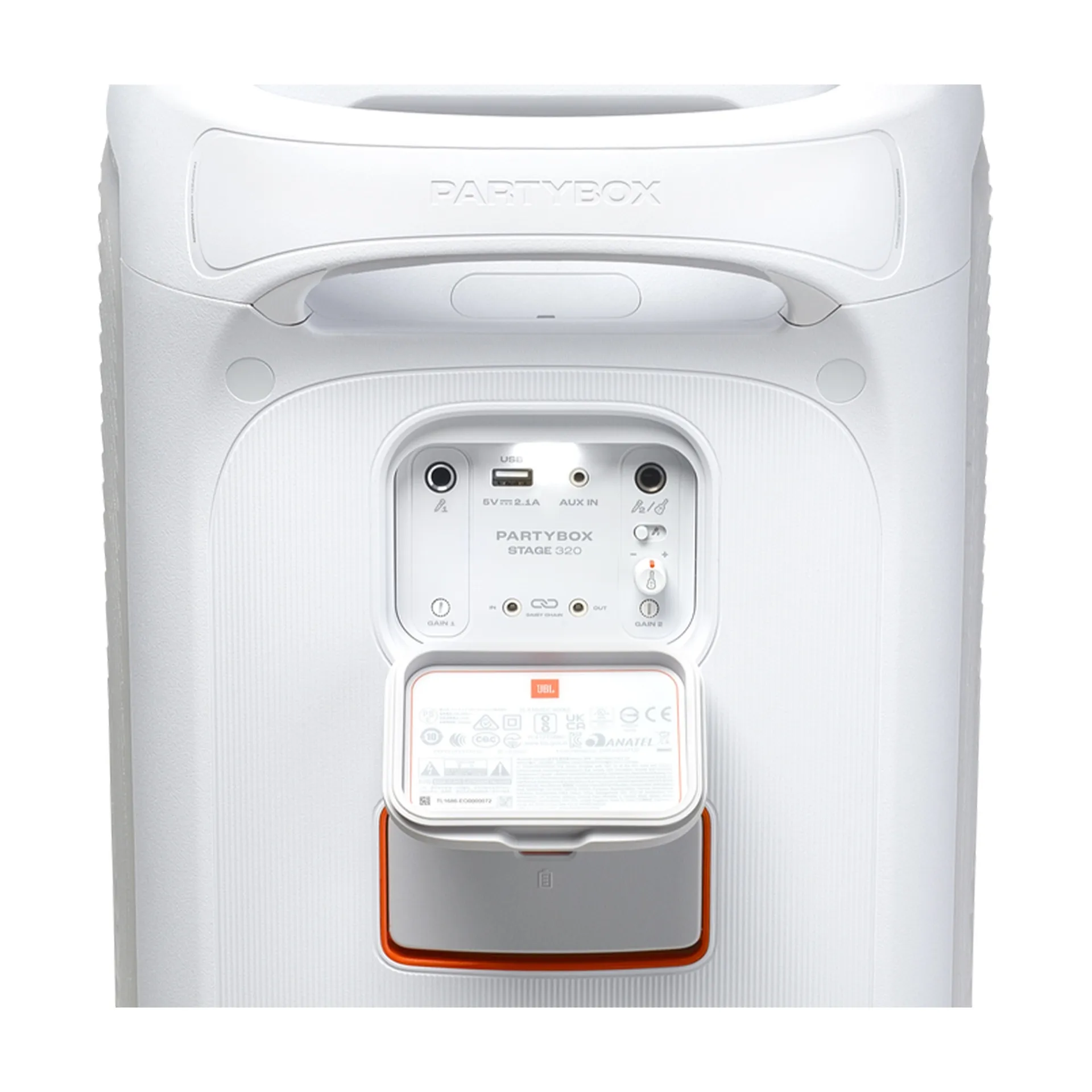 JBL PartyBox Stage320 Bluetooth Speaker, 240W, White, JBLPBSTAGE320SWUK - Image 2