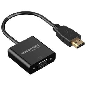 Promate Prolink-h2v.blk HDMI (Male) to VGA (Female) Display Adaptor Kit.