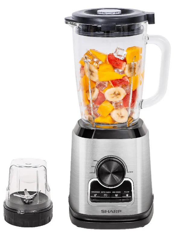 SHARP 1000W Blender with Grinder & 1.75L Glass Jug - EM-TX81-S3 - New Arrival