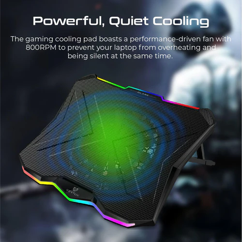 Vertux Glare Quiet Cooling Laptop Stand With Rainbow Led Lights Black - Image 7