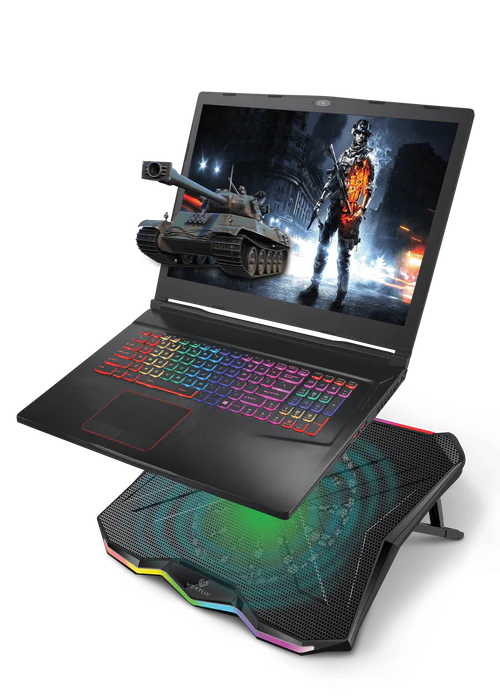 Vertux Glare Quiet Cooling Laptop Stand With Rainbow Led Lights Black - Image 4