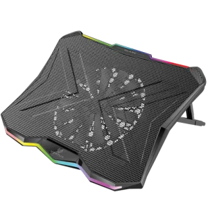 Vertux Glare Quiet Cooling Laptop Stand With Rainbow Led Lights Black - 6959144048406