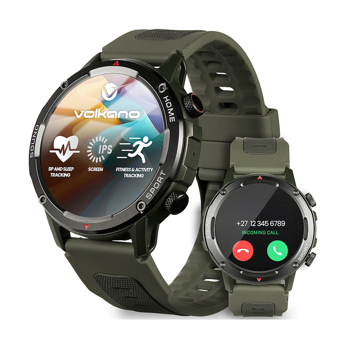 Volkano Power Series Smart Watch (VK-5084-GN) – Bluetooth Calling, Health Tracking, IP67, 1.39″ Display