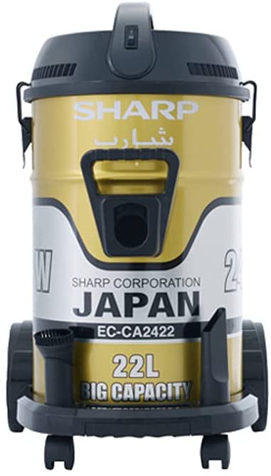 Sharp 2400W Barrel Canister Vacuum Cleaner (EC-CA2422-Z) – Dry Type | Gold Finish | High Power Suction
